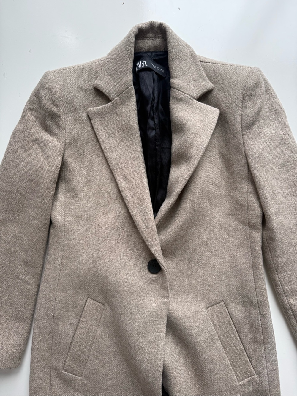 Zara Wool Blend Long Coat size Medium - Picture 4 of 9